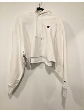 Champion cropped white hoodie xl